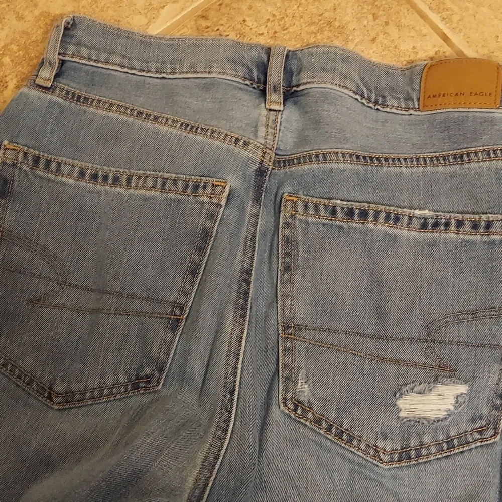 American Eagle High Rise Baggy Ankle Crop Jeans 4